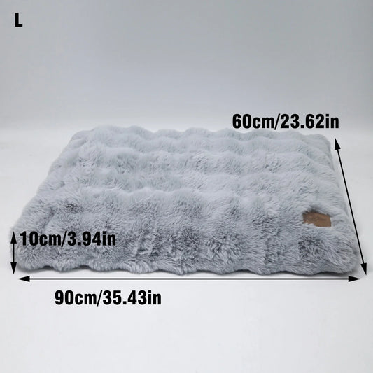 M-4XL Ultra-soft Plush Dog Bed Pet Cat Calming Sleeping Bed Thicker Foam Base Crate Bed Multiple Sizes Option for Dogs