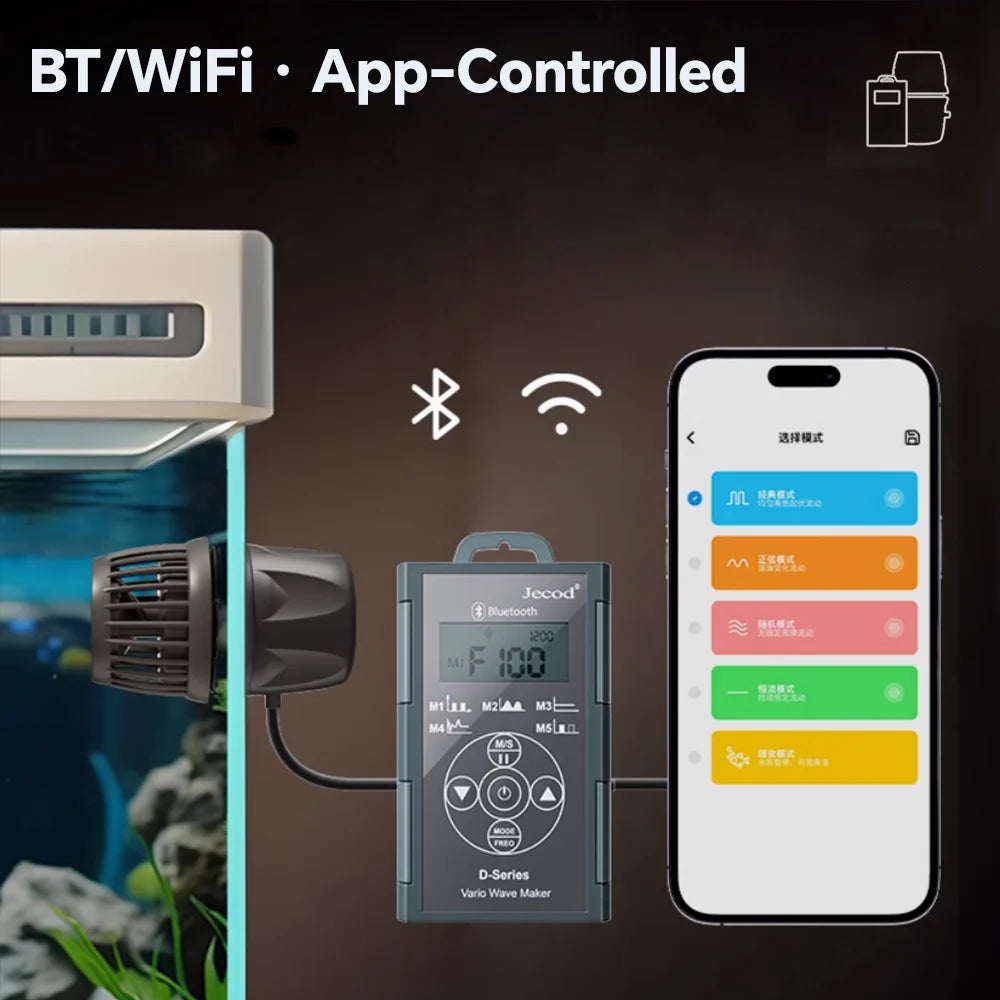 Jebao DMP-10 Aquarium Wavemaker Pump App Cordless Bluetooth App Control for Fish Tank