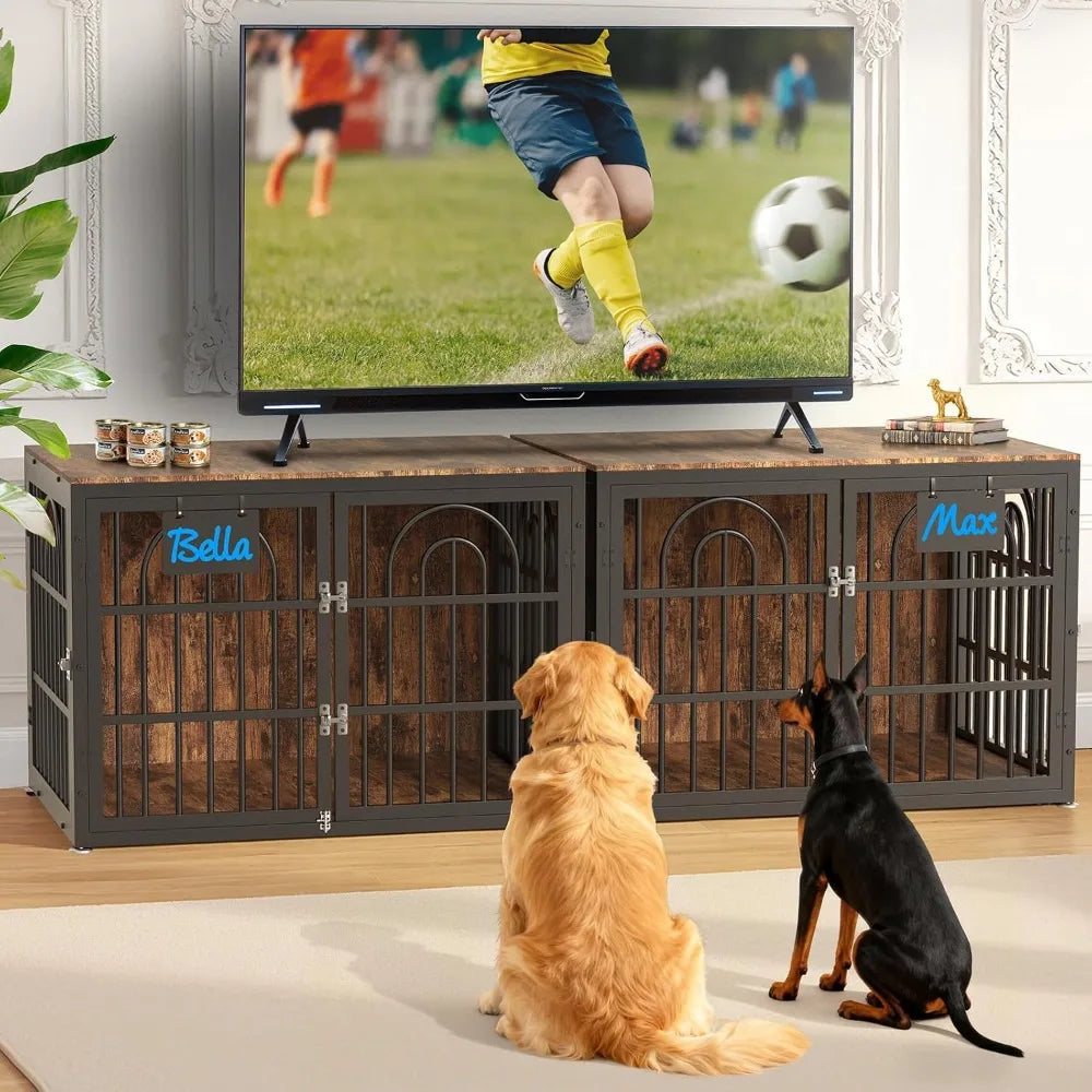 32" Dog Crate Furniture, Heavy Duty Dogs Crates, Doges Kennel Furniture Indoor for Small Dogs as TV Stand, Wooden Cage End Table