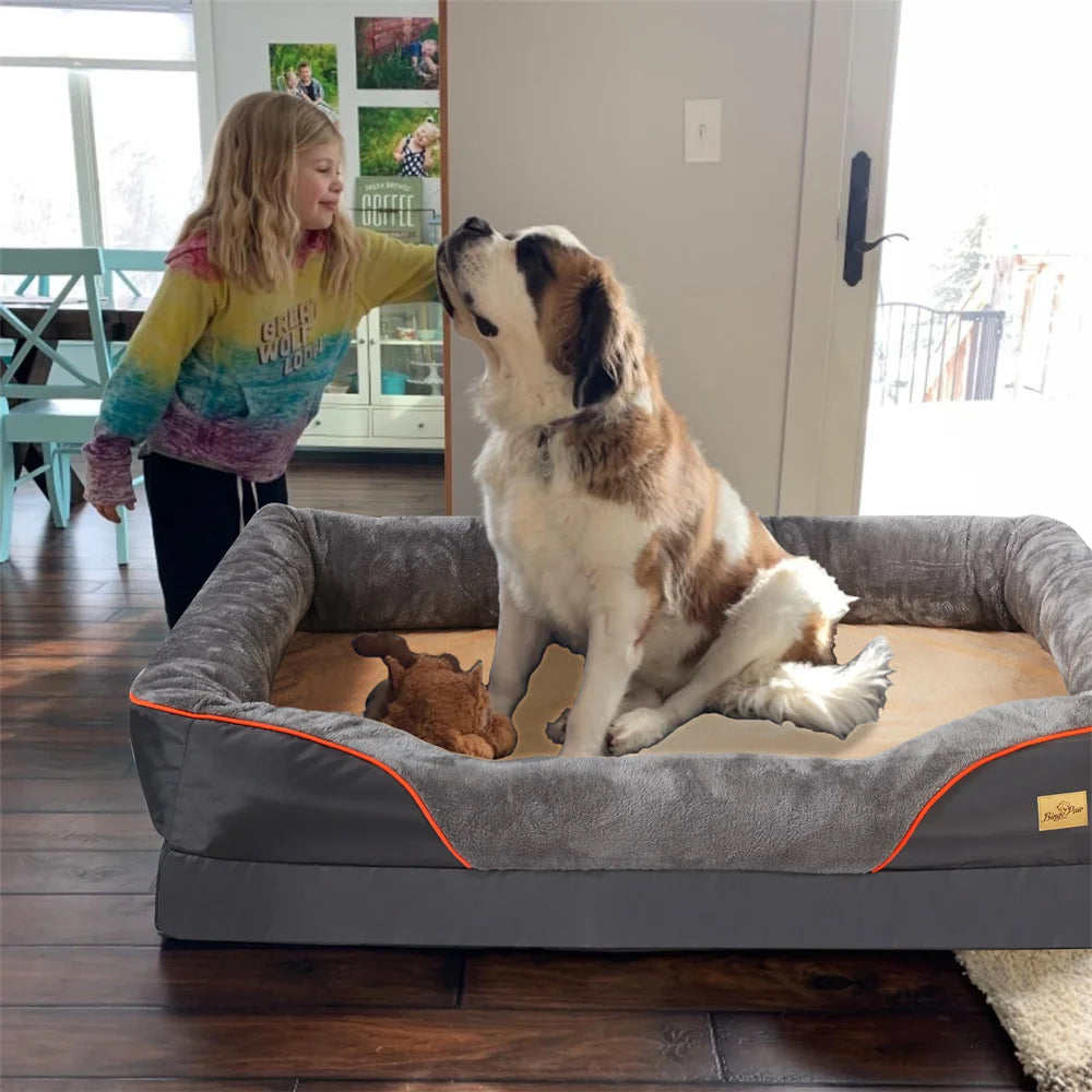 BORWART Orthopedic Memory Foam Dog Bed For Large Dogs