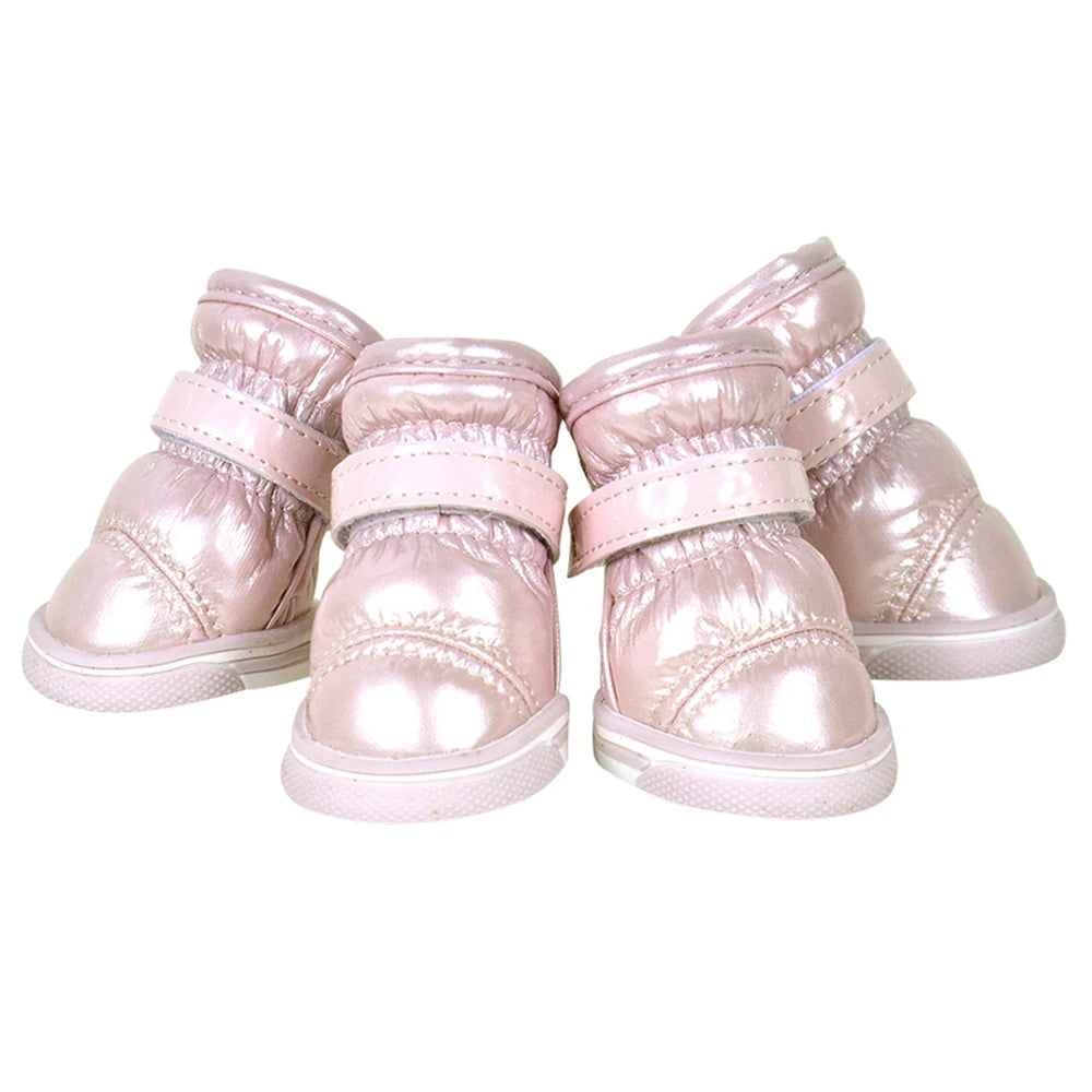 4Pcs/set Pet Dogs Winter Rain Shoes Waterproof Dog Snow Boots