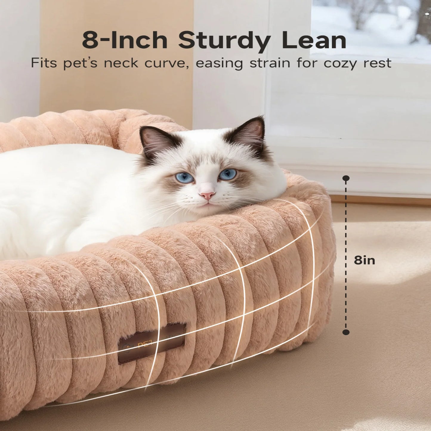 S/M Cat Pet Bed Indoor, Cat Bed, Fluffy Cat Couch with 6 Temperature & 5 Timer Settings & Safety Protection for Cats Dogs Puppy