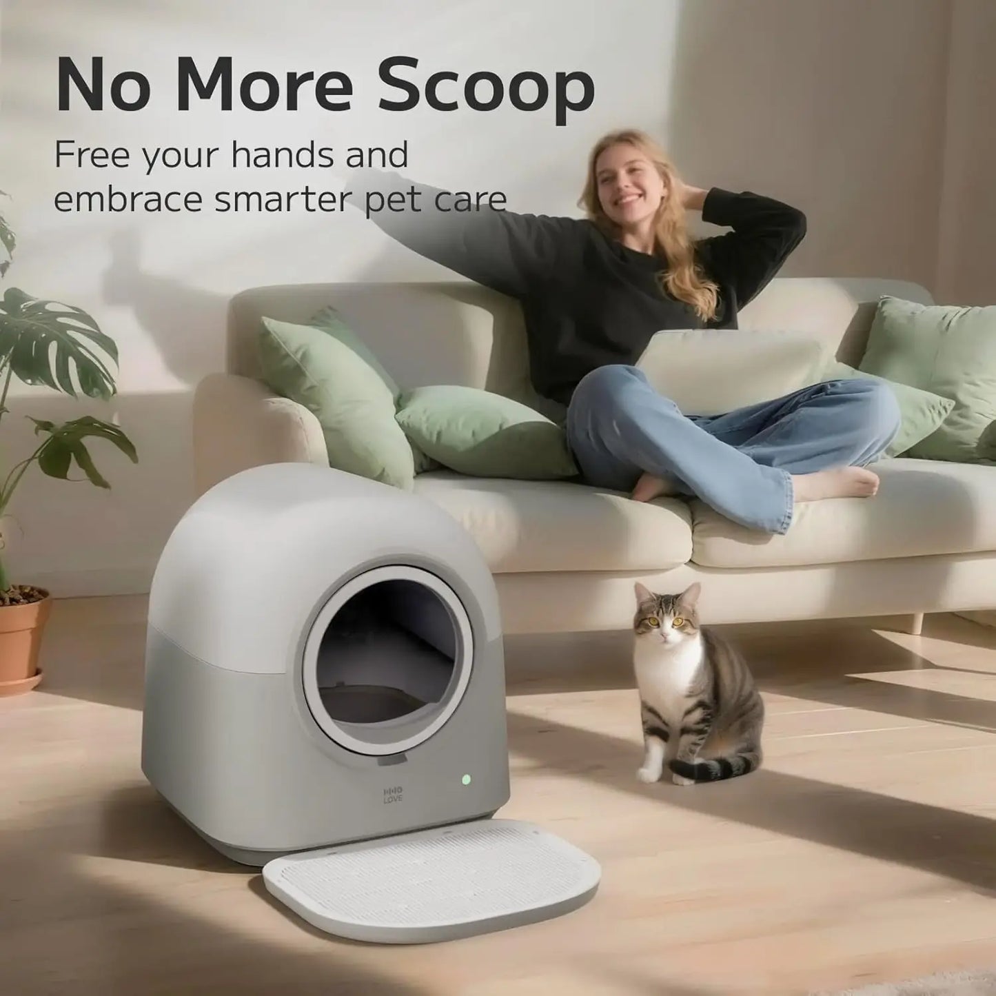 Self-Cleaning Litter Box Automatic Electronic Hands-Free Smart Robot self Cleaning Litter Box - Large 60L Capacity,, Customized