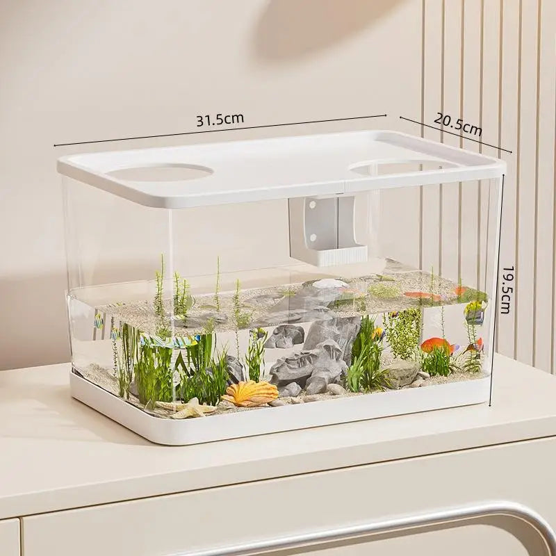 Durable Mini Fish Tank With Transparent Lid For Turtles