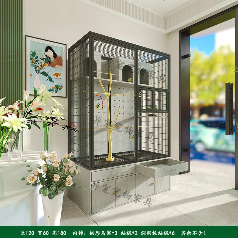 Parrot Xuanfeng solid wood special bird cage