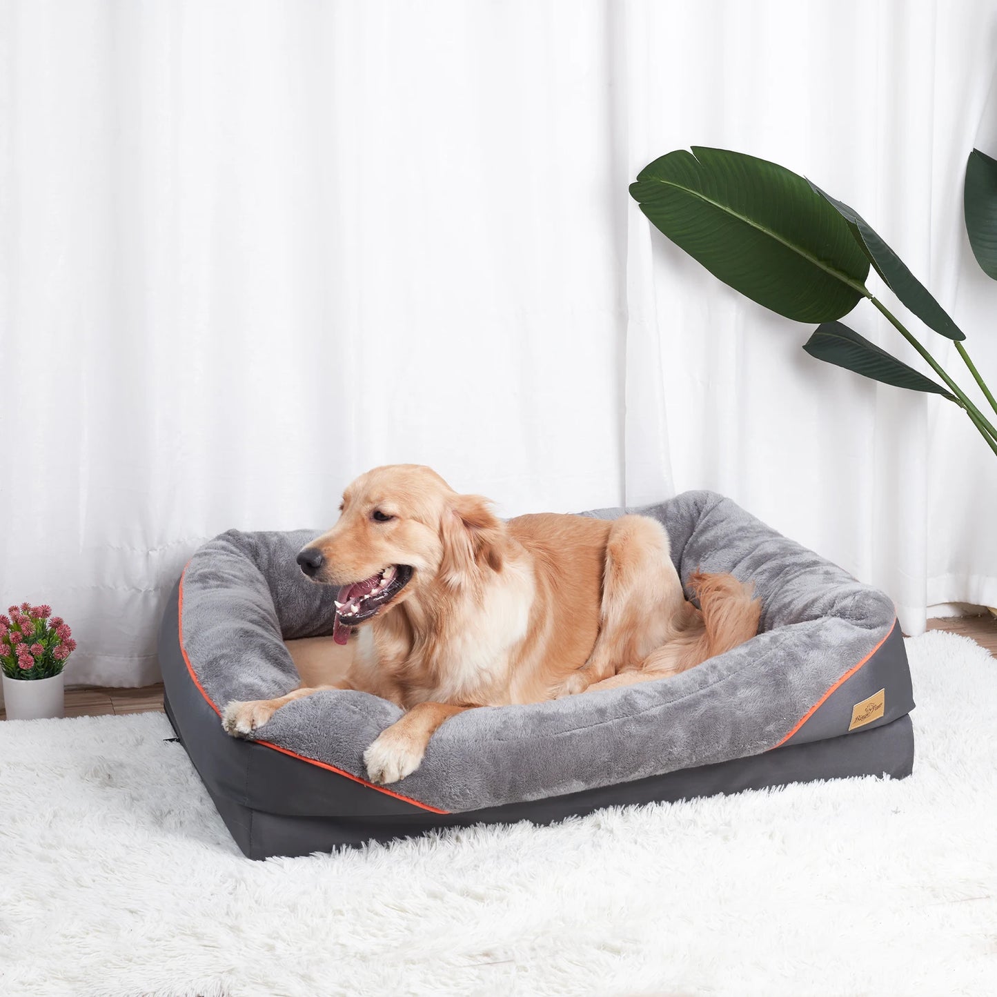 BINGOPAW Large Dog Bed Ultra Cozy Fleece Waterproof Cover