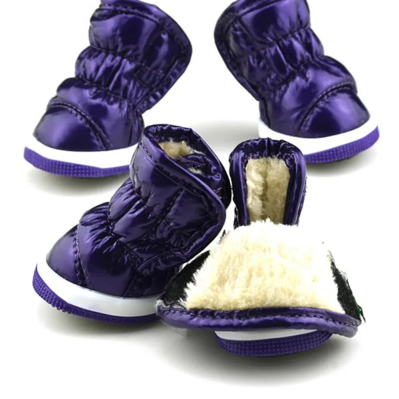 4Pcs/set Pet Dogs Winter Rain Shoes Waterproof Dog Snow Boots