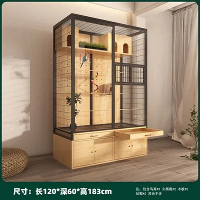 Parrot Xuanfeng solid wood special bird cage