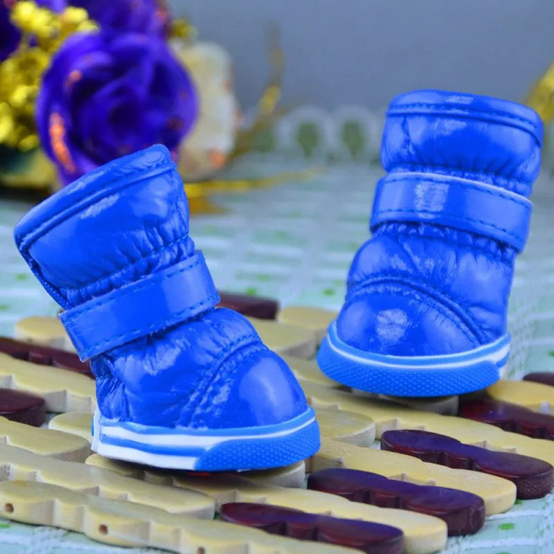 4Pcs/set Pet Dogs Winter Rain Shoes Waterproof Dog Snow Boots