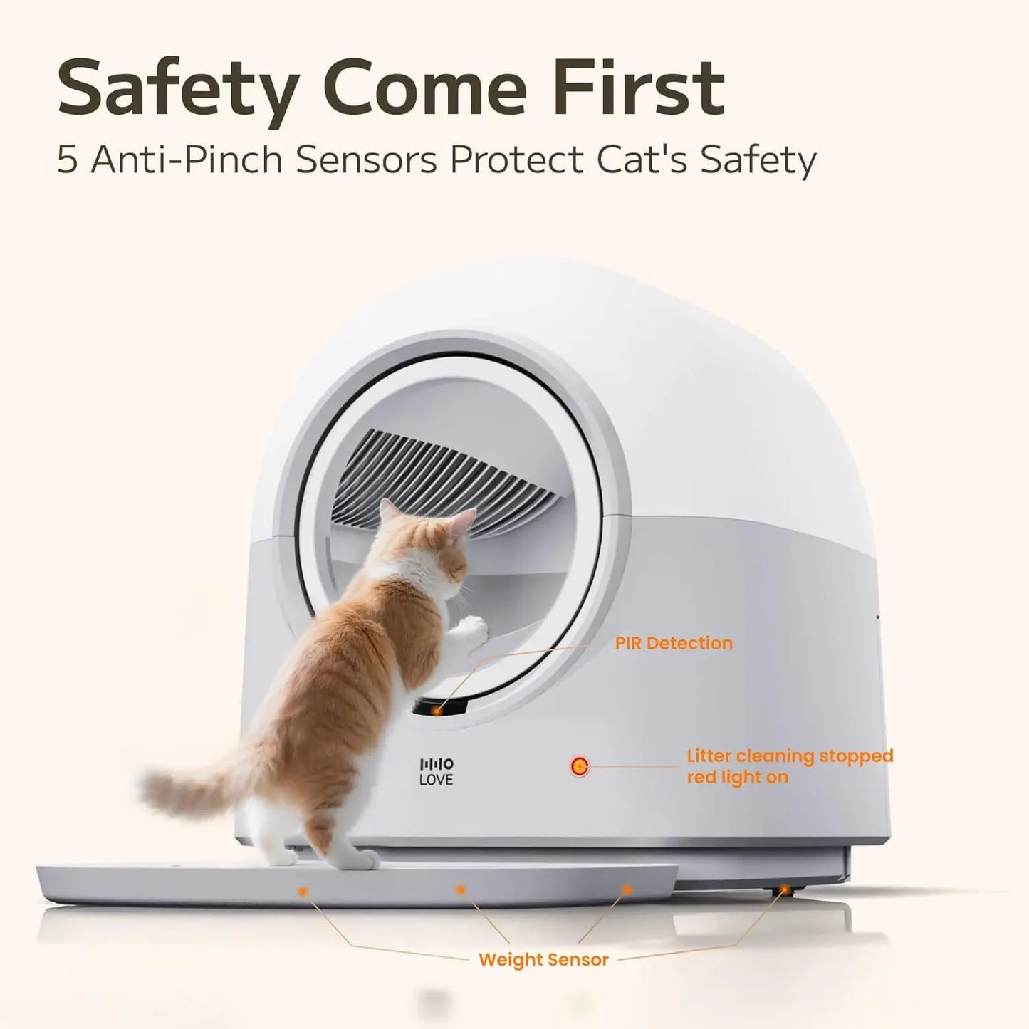 Self-Cleaning Litter Box Automatic Electronic Hands-Free Smart Robot self Cleaning Litter Box - Large 60L Capacity,, Customized