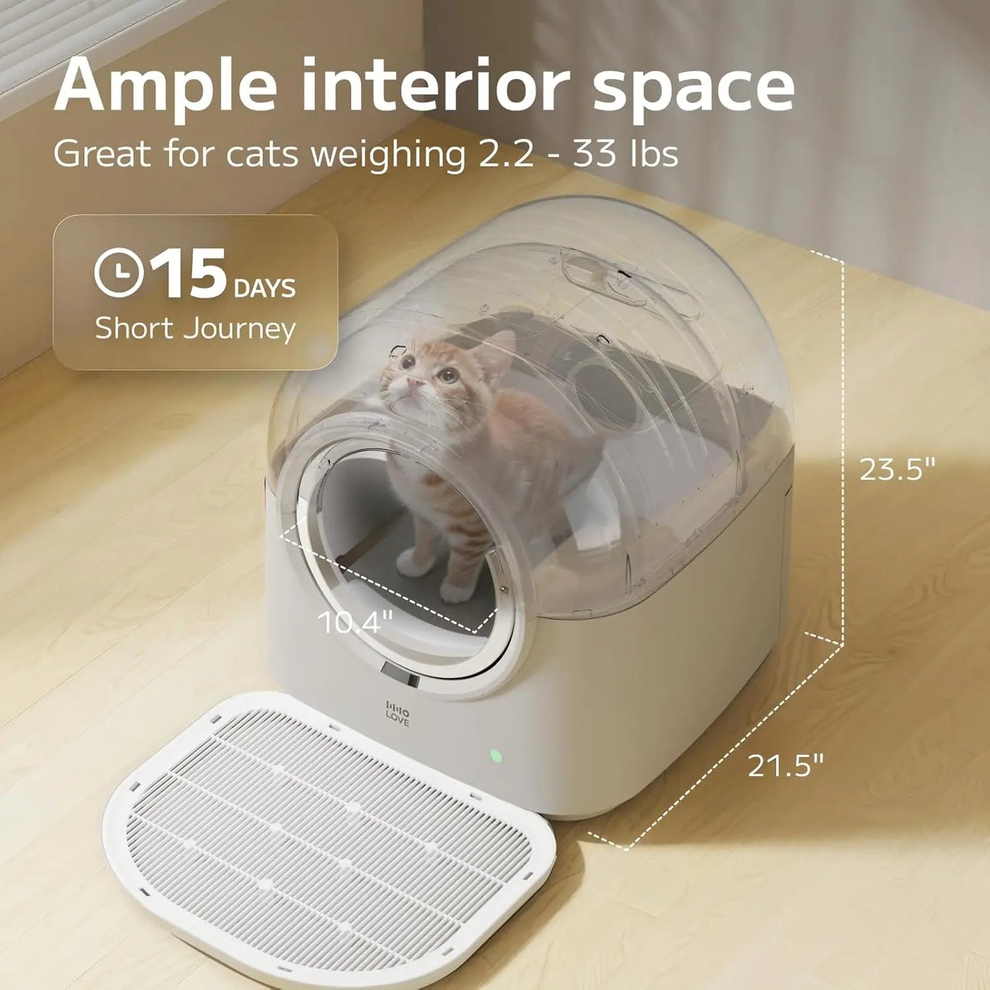 Self-Cleaning Litter Box Automatic Electronic Hands-Free Smart Robot self Cleaning Litter Box - Large 60L Capacity,, Customized