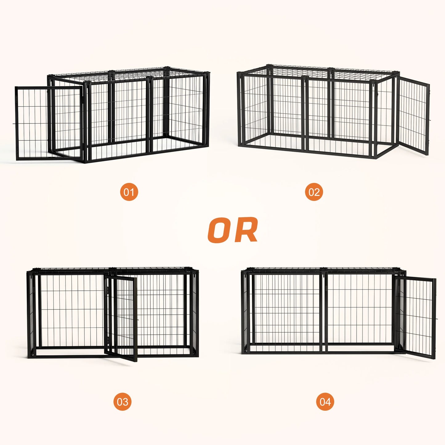 Dog Crate 47.2" Dog Kennel for Small Medium Dogs Puppy Dog Playpen with Top Pet Cage Indoor Black.47.2"L x 22"W x 24"H.