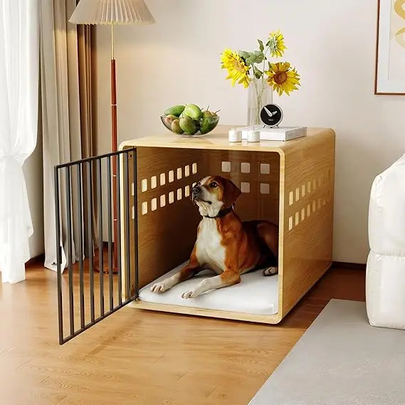 Furniture Dog Crate for Medium & Small, Solid Wood Puppy Crates for Small Indoor, Decorative Dog Kennel Indoor with Door