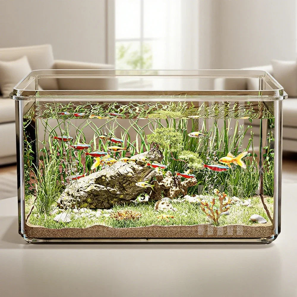 Transparent Desktop Fish Tank For Office And Home Decor
