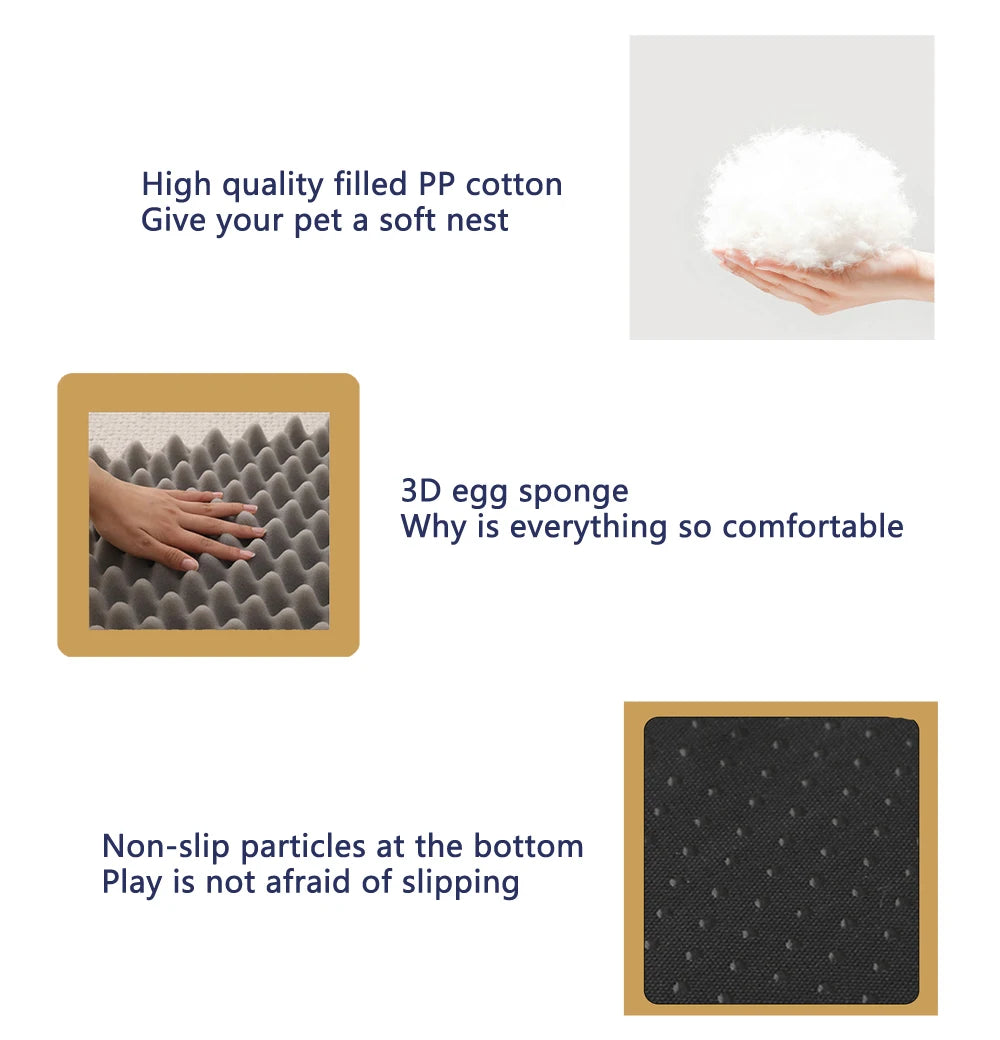 Half Surround Full Filling Medium Dog Bed Winter Warm Large Dog Sofa Soft Square Cat Bed Kennel Plush Puppy House Accessories