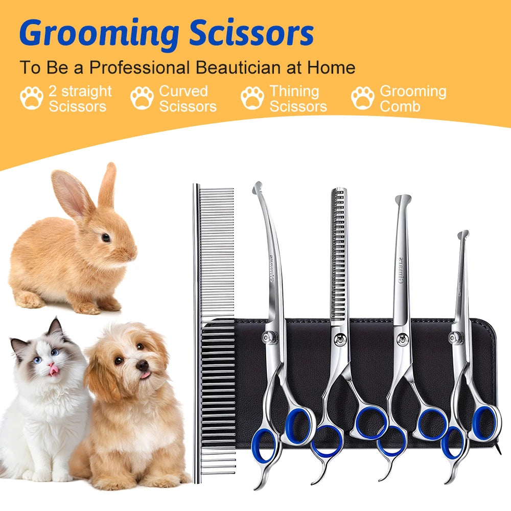 7 Inch 4CR Stainless Steel Dog Grooming Scissors Set