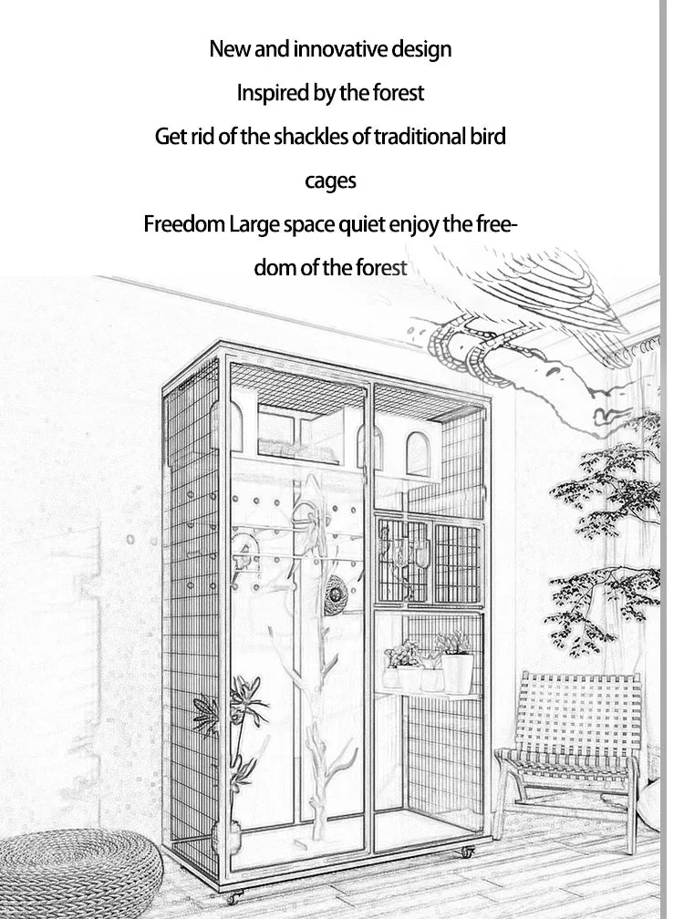 Parrot Xuanfeng solid wood special bird cage