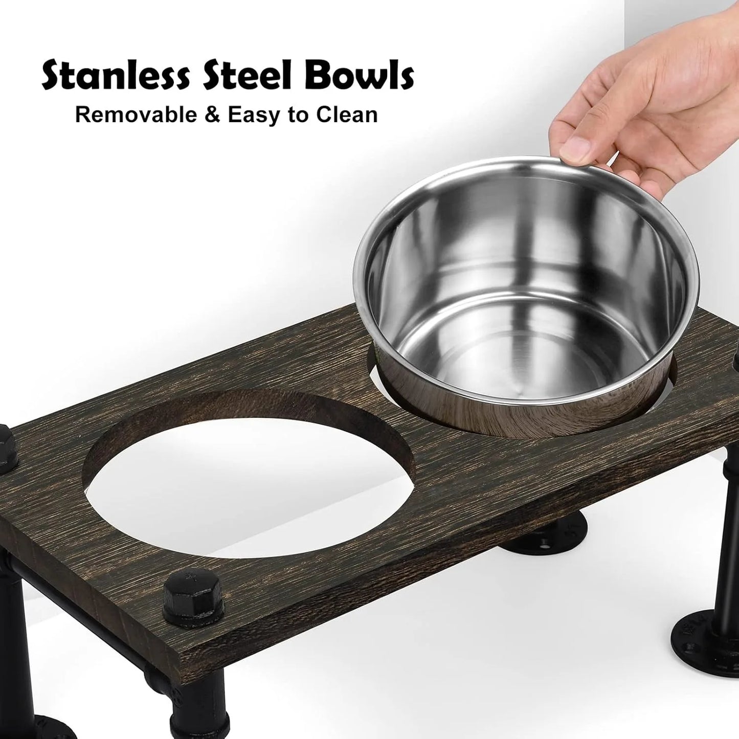 Raised Dog Bowl Stand For Large Dogs Farmhouse Feeder Bowls