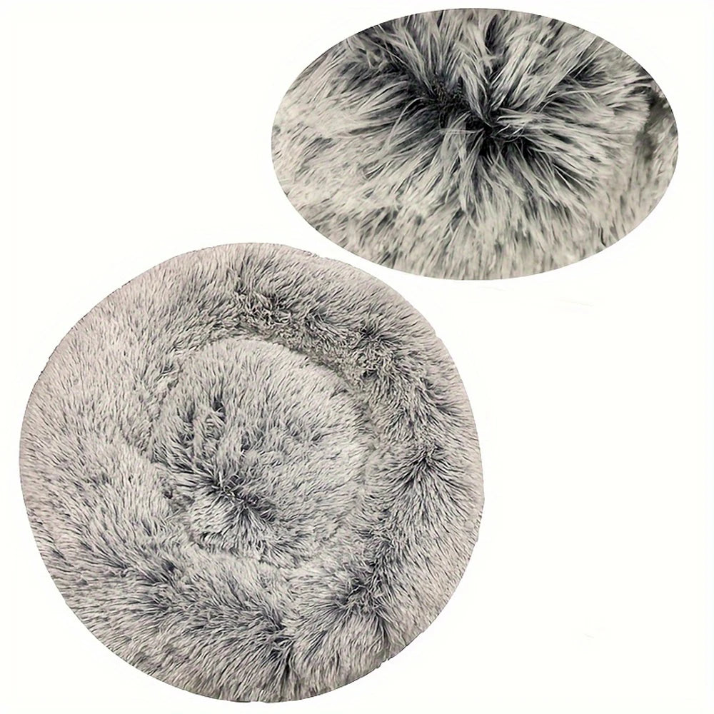 Round Dog Bed Winter Warm Cat Bed Plush Basket for Dog Washable Pet Bed for Small Medium Large Dog Sofa Cat