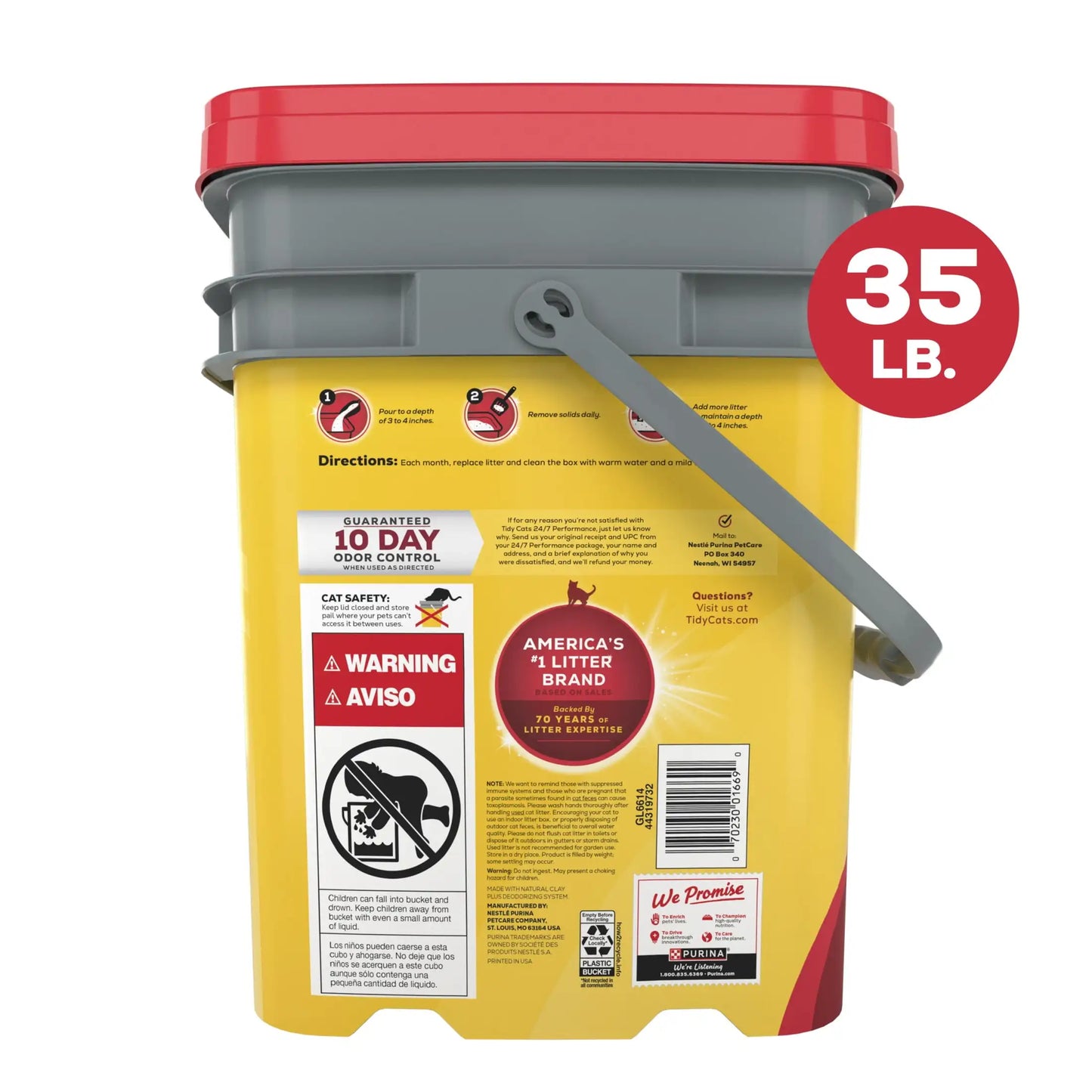 Purina 24/7 Clumping Cat Litter, Low Dust, Deodorizing, 35 lb. Pail
