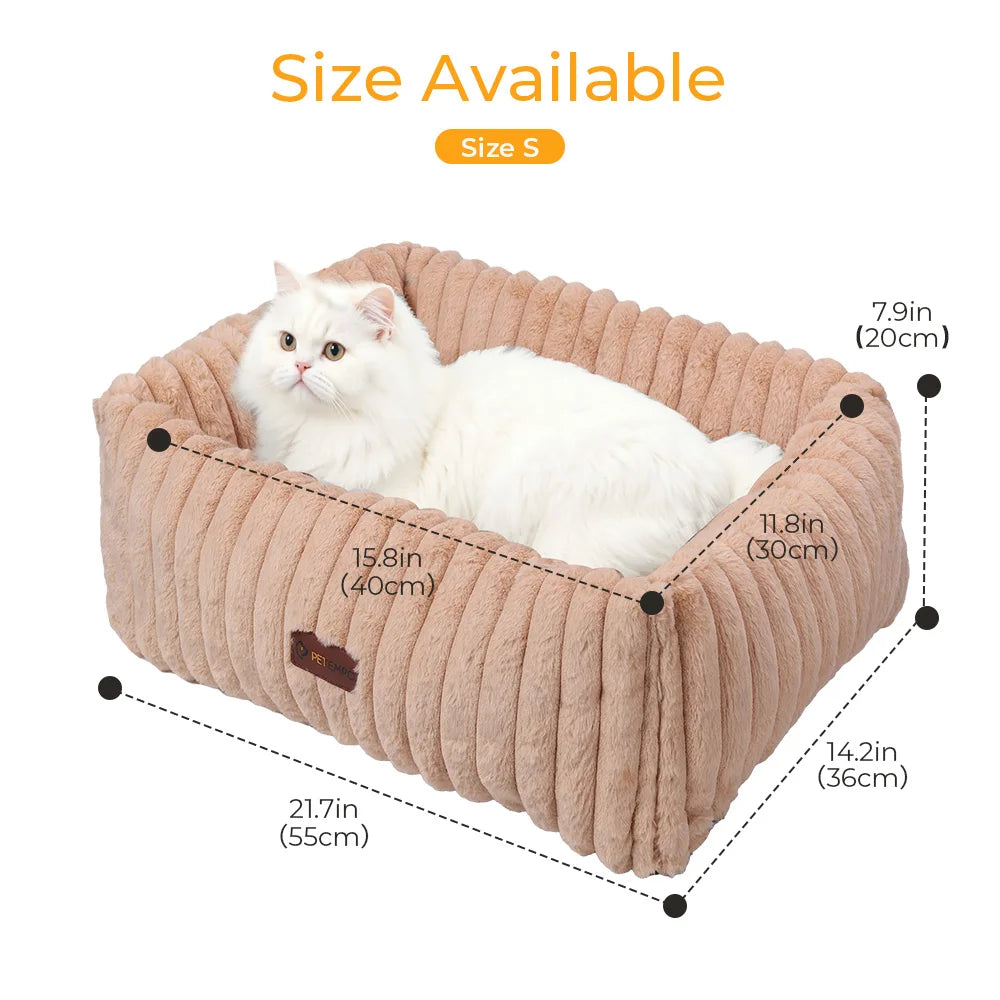 S/M Cat Pet Bed Indoor, Cat Bed, Fluffy Cat Couch with 6 Temperature & 5 Timer Settings & Safety Protection for Cats Dogs Puppy