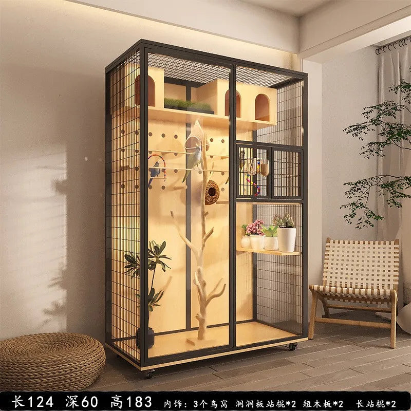 Parrot Xuanfeng solid wood special bird cage