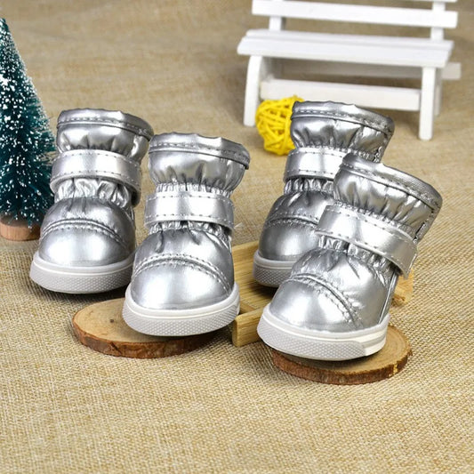 4Pcs/set Pet Dogs Winter Rain Shoes Waterproof Dog Snow Boots