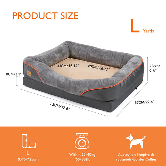BINGOPAW Large Dog Bed Ultra Cozy Fleece Waterproof Cover